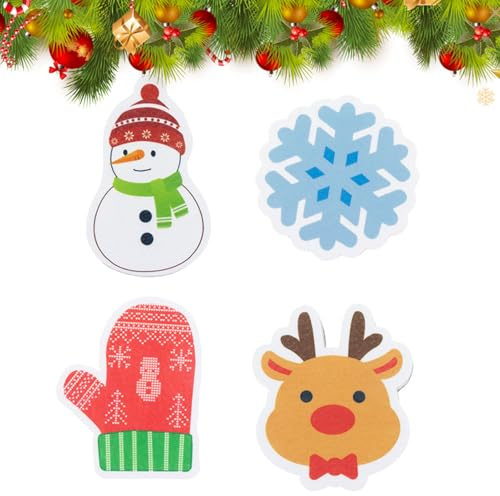 4 Stücke Weihnachts-Reinigungsschwämme, Spülschwamm Für Die Küche Mit Weihnachtlichem S-chneemann-Design, Kratzfester Küchenschrubber, Wiederverwendbarer, Dreilagiger, Dicker Spülschwamm Für Pfannen