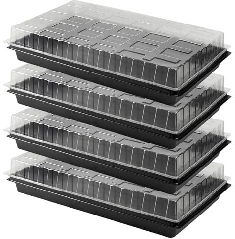 Pullmer Gewächshaus-Wanne 52,5x31,5x5 cm, 4 Stück, Pflanzschale Kunststoff, Transportschale, Anzuchtschalen ohne Bodenlöcher - Ideal für Pflanzen, Anzuchten, Garten