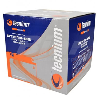BATTERIA GIA' PRONTA ALL'USO TECNIUM YTX14-BS 12V 12AH BATTERIE FAI DA TE SPECIFICA PER MOTO SCOOTER 150X87X145 COMPATIBILE CON BMW F GS 800 2009 A 2017