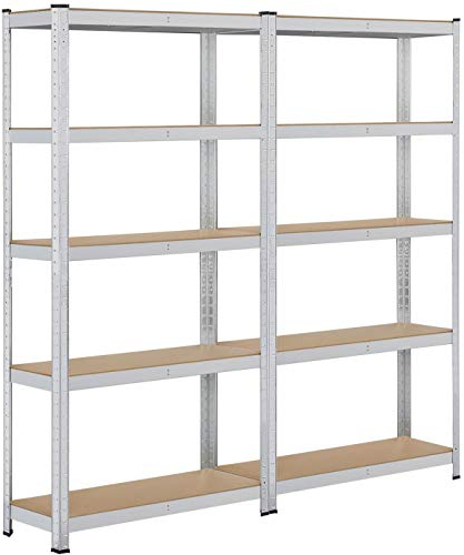 Yaheetech 2er Set Lagerregal 180x90x30cm Schwerlastregal 10 Böden Kellerregal 875kg Steckregal Metallregal Regalsystem