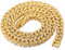 Halukakah Goldkette Herren Iced Out,18 Karat Echt Gold Vergoldete 14mm Männer Choker Kette,Goldenes,Miami Kubanische Panzerkette,50cm,Geschenk für Mann