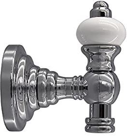 STELO Handtuchhaken Wandhaken Bademantelhaken Messing Weißes Porzellan Chrom Premium-Qualität