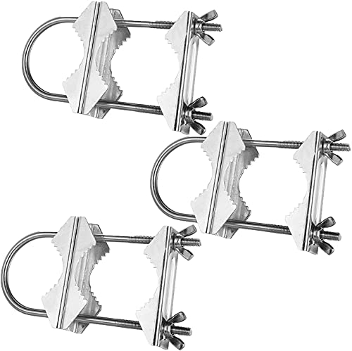 VANROUG Doppel-Mastschellen, V-Spannbackenblock, strapazierfähig, rostfrei, Mast-zu-Mast-Halterungs-Kit für TV, CB, Schinken, Rohr, Sonnenschirme, Zäune (3 Set)
