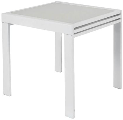 milani home - Tavolo Da Pranzo Moderno Di Design - Allungabile - Cm 90x90/180x75 - Con Piano in Vetro - Per Sala Da Pranzo