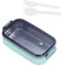 Eidoct Bento Lunch Box for Adults, 1 Layer Leak Proof Box with Utensils, Japanese Style, Microwave & Dishwasher Safe (Green)