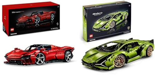 LEGO 42143 Technic Ferrari Daytona SP3 Modellauto Bausatz im Maßstab 1:8, roter Supersportwagen & 42115 Technic Lamborghini Sián FKP 37 Rennwagen, Bauset für Erwachsene, Sammlerstück