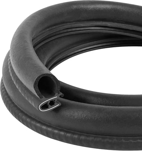 Automotive Door Weather Stripping 10Ft/3.05M Car Door Rubber Edge Trim Seal Strip Gasket with Side Bulb for Car Bus Camper Boat RV Truck Doors