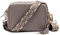 Elie Beaumont Ledertasche Echtleder in Grau mit abnehmbaren Lederriemen und zusätlichem Tragegurt Baroque zum Umhängen, 20 x 15 x 7 cm