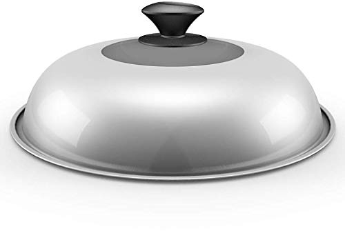 Coperchio Rotondo Universale in Vetro Trasparente Coperchio per Padella in Acciaio Inossidabile Coperchio di Ricambio per Pentola Visibile (36 cm)