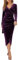 Yutdeng Robe de Femme à Manches Longues Moulante Col en V - Soirée, Cocktail en Velours, Fête Vintage, Cérémonie - Automne et Hiver Élégant - Violet, M