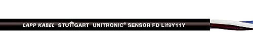 Lapp 10m Unitronic Sensorleitung 3x0,25 mm² - Schleppkettenleitung Schwarz | Hochflexibles PUR-Datenkabel - UV-beständige 3-adrige Aktorleitung für bewegliche Maschinenteile - Ölfest & Robust