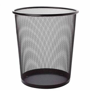 Towkom Negro paquete de 6 Papelera De Malla Bote De Basura De Metal Cesta De Papel De Desecho Redonda Bote De Basura De Malla