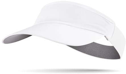 Arcweg Visor Elastisch Sonnenschild Mit Frottee Stirnband Tragbar Schweißaufnehmbar Sonnenhut Visor Hat Sport Cap Schirm für Tennis Running Golf Wandern(weiß)