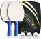 Senston Tischtennisschläger Set Pro Tischtennis Schläger mit 3 Tischtennisbällen Geeignet für Anfänger Weiß gefärbte Tischtennissets Ping Pong