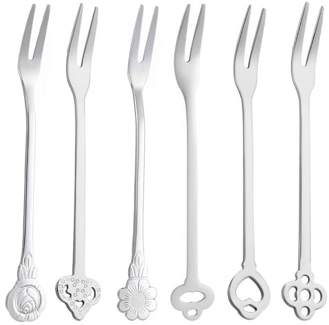 IBXWMNG Lot de 6 Fourchettes en Acier Inoxydable,à l'entrée Fourchette à la salade de fruits au dessert Idéales pour Tous Genres de Fêtes, Maison et Restaurants