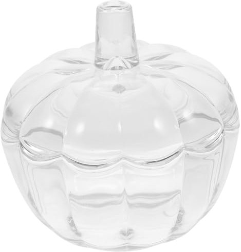 GREENADSCAPE Pot à Bonbons Verre Transparent Forme De Citrouille Récipient De Stockage Élégant pour Bonbons Thé Et Décor De Fête Halloween