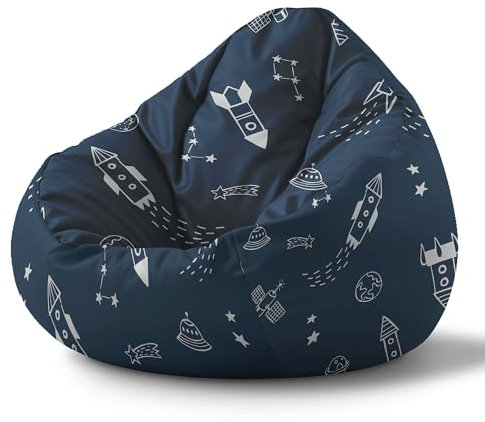 DreamRoots Sitzsack Kinder mit füllung - Sitzkissen Kinder Boden - Kinderzimmer Möbel - Sitzsäcke fürs kinderzimmer - Bean Bag S Space Adventure