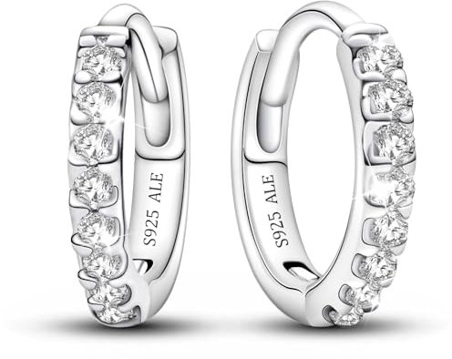 Kleine Creolen Ohrringe Sterling Silber 925,Huggies Ohringe Damen,Glänzend Timeless Silver Ohrring,Cubic Zirconia Earrings for Women,Geschenk für Frauen