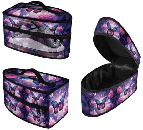 ASQVTIFE Tragbare Dampfbügeleisen-Aufbewahrungstasche für Kleidung, violettfarbener schmetterling, Lila