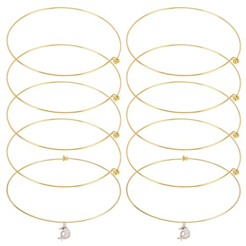 NBEADS 8 Choker Collana Filo Avvolto 2mm Ottone Collana Aperta Per Gioielli DIY, Diametro Interno 4.3cm