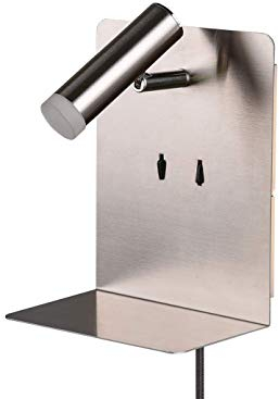 Trio Leuchten LED Wandleuchte Element 222570207, Metall Nickel Matt, 1 x 3 Watt LED, USB Ladebuchse