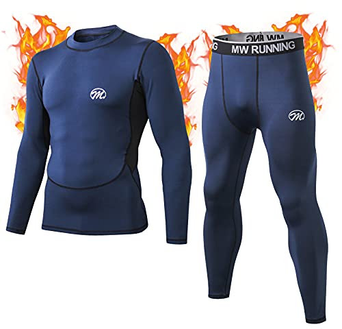 MeetHoo Thermounterwäsche Herren, Funktionsunterwäsche Set Funktionswäsche Atmungsaktiv Thermo Unterwäsche Thermowäsche Base Layer Radsport Laufen