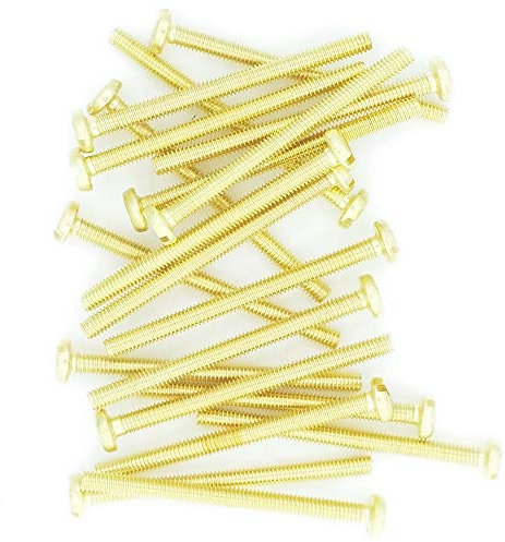 M4 x 25 (4mm x 25mm) Slot Pan Machine Screw (Bolt) - Brass (Pack of 20)