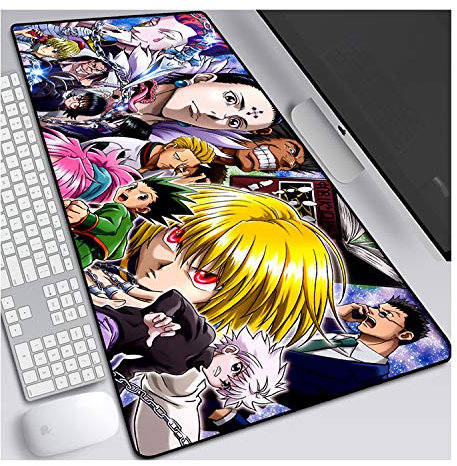 Hunter Tapis de Souris Gaming XXL, 900x400mm, Anime Mouse Pad - Surface spéciale améliore la Vitesse et la précision, 3mm Base en Caoutchouc Antidérapant Surface-pour Ordinateur et PC, A