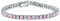 Bling Jewelry Rosa Bianca Alternata Simulata Tormalina Rotonda Zirconia Cubica 12,00 Ct 4 Prong Basket Set Solitario Aaa Cz Bracciale Da Tennis Per Le Donne Prom Sposa Argento Placcato 7,5 Pollici