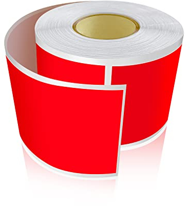 Meitaat 300 Stück Rot Rechteckig Aufkleber 5 x 7,6cm Farbkodierung Selbstklebend Etiketten Umzug Rollen Ablösbar
