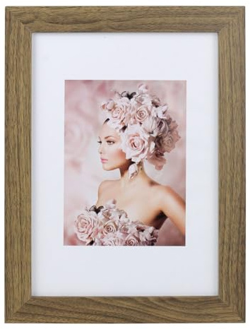 IDEAL TREND Bilderrahmen Holz Rahmen Plexi Acryl Collage Wanddeko Poster quadratisch S215: Farbe: Eiche | Format: 20x30