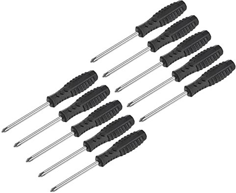 sourcing map Mini Phillips Screwdriver, 5.0mm Cross Head with Non-Slip Handle for Small Appliances, 10 Pcs