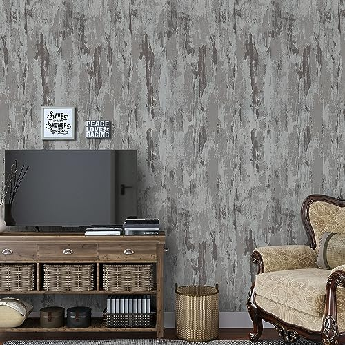 VaryPaper Papel Autoadhesivo Pared Hormigon Gris 40cmx200cm Papel Pintado Cemento Industrial Vinilo Adhesivo Muebles Papel de Pared Decorativo Papel Adhesivo Para Encimera Cocina Salon Escaleras