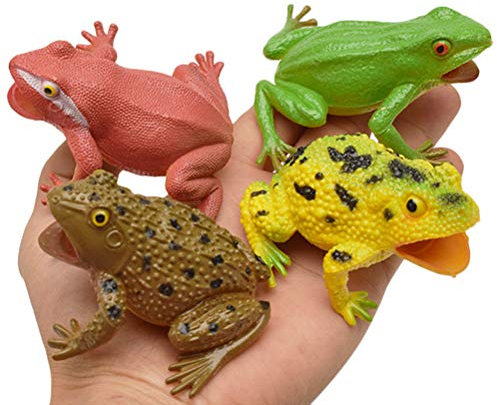 Ozgkee Toad Props, Green - Playful Animal Toy for Decoration, Static Latex Figurine for Halloween, Garden or Party Decoration, Educational Toy and Photography Prop (8 x 4.5 cm)