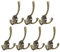 sourcing map Wall Hooks, 7Pcs - Zinc Alloy Three Prong Retro Coat Hook, Wall Mounted Hooks for Hanging Towel Clothes Backpack Scarf Hat (Bronze)