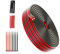 Piwaal 22AWG Electrical Wire Spool 0.26mm² 50ft Each 22 Gauge 2 Conductor Parallel Wire (Red 15M Black 15M) Hook Up Oxygen Free Stranded Tinned Copper Cable for LED Strip/Bulbs/Lamps