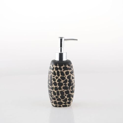 Seifenspender Aus Keramik – Leopardenmuster, Gestreiftes Design, Pressflasche, Nachfüllbare Lotionsflasche, Quetschpumpenspender, Flüssigseifenspender, Leerer Seifenspender, Leopard, 300 Ml