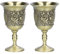 ZLXHDL Lot de 2 verres à vin en métal avec motif chrysanthème ancien vert vintage 3 x 4,6 cm