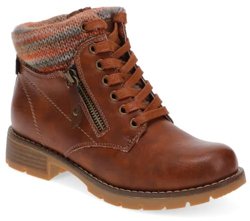 Pavers Womens Knitted Cuff Ankle Boots | Autumn Winter Collection | Boot | Block