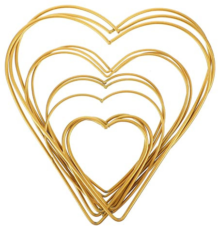 Cabilock 1 Satz Liebe Reifen Kleiner -Ring Stern -Reifen Hängend Batterie Lichterkette Led-licht Reifen-herzstück Kranzringe Aus Draht Eisen Golden 12st