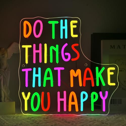 VYXIN Do the Thigs That Make You Happy Neon Sign LED Cartel Pared Letrero de neón Letrero luminoso USB Power para Bedroom Pub Home Bar Room Club Party Luces Ventana Decoración Dormitorio Salón Regalos