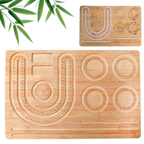 Feegela Holz-Perlenbrett 40x27 cm, 1 cm Dick Perlen-Designbrett | Perlenherstellungszubehör, Perlentabletts Matten, Für Armband, Halsketten, Schmuckherstellung, DIY-Design