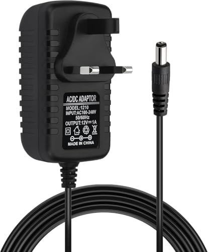 12V 1A Power Supply Adapter UK, AC/DC 100-240V to DC 12V 1A 12W Converter Adapter with 5.5x2.5 & 5.5x2.1 DC Plug Universal 12V Adapter for CCTV Cameras Routers LED Strip Lights Yamaha Keyboards