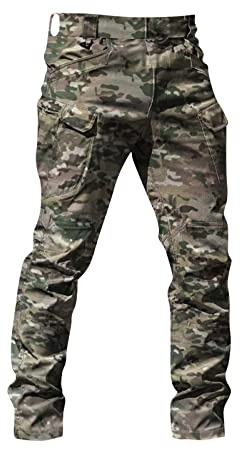 Cargo Hosen Herren Militärhosen Schnittschutzhose Taktische Hose Outdoorhose Herren Jagdhose Tarnhose Bequeme Stretch Arbeitshose mit Tasche