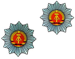 Set: 2x Aufkleber - DDR Polizeistern, mit Hammer und Zirkel
