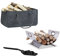 Relaxdays 3 TLG. Kamin-Set, Kaminholztasche, Kaminholzkorb, Kohlenschaufel, Filz, Edelstahl, Stahl, faltbar, Silber/schwarz/grau