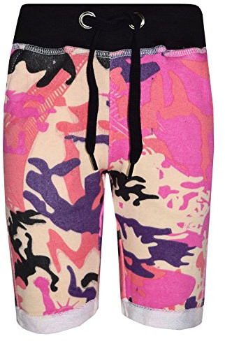 A2Z 4 Kids Boys Fleece Shorts Sportswear Activewear Casual Summer - Boys Fleece Shorts Camo Baby Pink 11-12