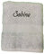 Krings Fashion Premium Handtuch 50 x 100 cm - Namen nach Wunsch individuell anpassbar - Hochwertig Bestickt - Deutsche Marke - 100% Baumwolle (Silber)