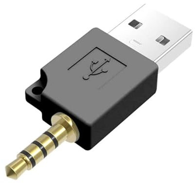 High-Tech Place Adaptateur de Chargeur de Station d'accueil de données USB, pour iPod Shuffle 3e/2e Adaptateur de Chargeur de Station d'accueil USB, Longueur : 4,6 cm (Noir)