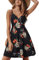 STYLEWORD Sommerkleid Damen Knielang V-Ausschnitt A Linie Kleider Sommer Freizeitkleid Strandkleid mit Taschen